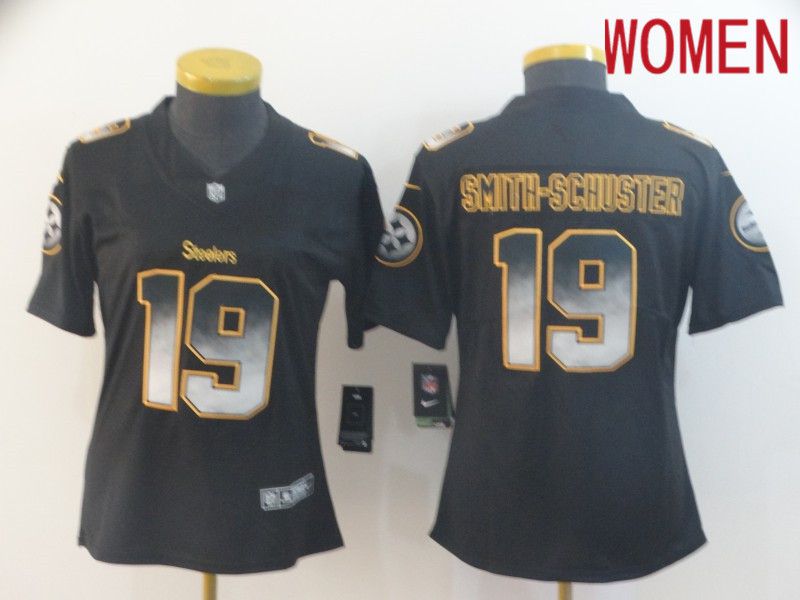 Women Pittsburgh Steelers #19 Smith-schuster Nike Teams Black Smoke Fashion Limited NFL Jerseys->youth nfl jersey->Youth Jersey
